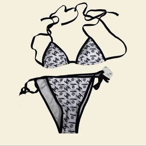 White and Black Bikini